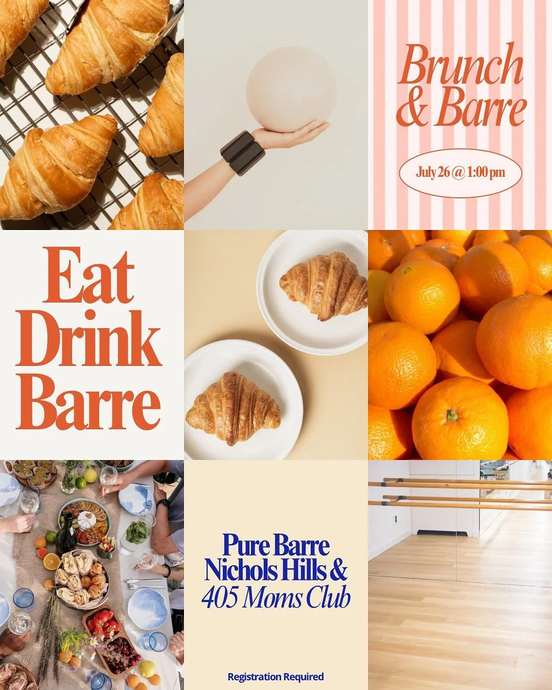 Next Gathering Alert 🫶

Brunch &amp; Barre @purebarrenicholshills 🥞🍓🥐
This Saturday, July 26 @ 1pm 

Join us for a free beginner&rsquo;s barre class &amp; a brunch moment to enjoy a little self-care while also meeting other mamas!

Permanent jewe