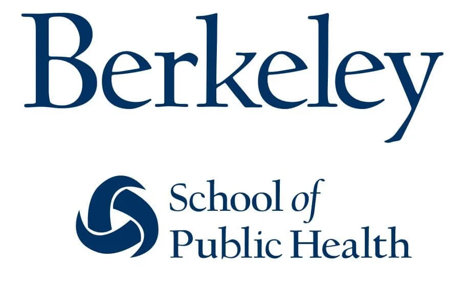 Logo for Berkeley School of Public Health with text and a circular emblem.