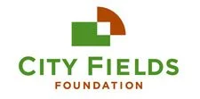 City Fields Foundation logo with stylized green and brown shapes forming a leafy tree and text in green and brown