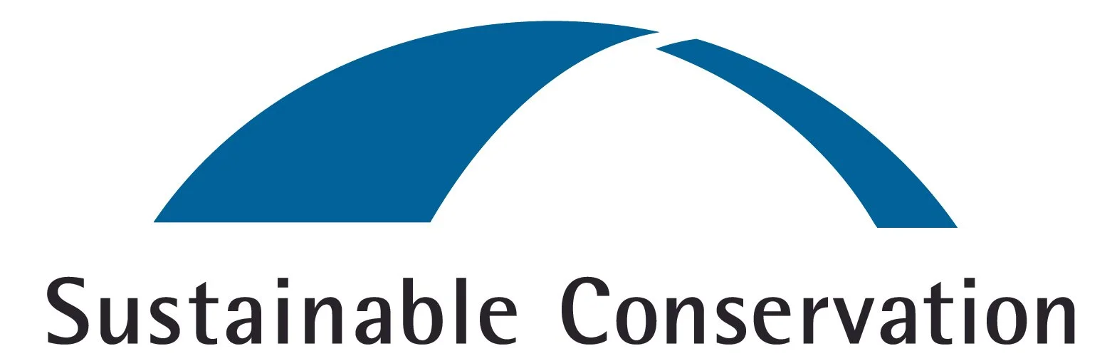 Logo with stylized blue bridge and the words 'Sustainable Conservation' underneath.