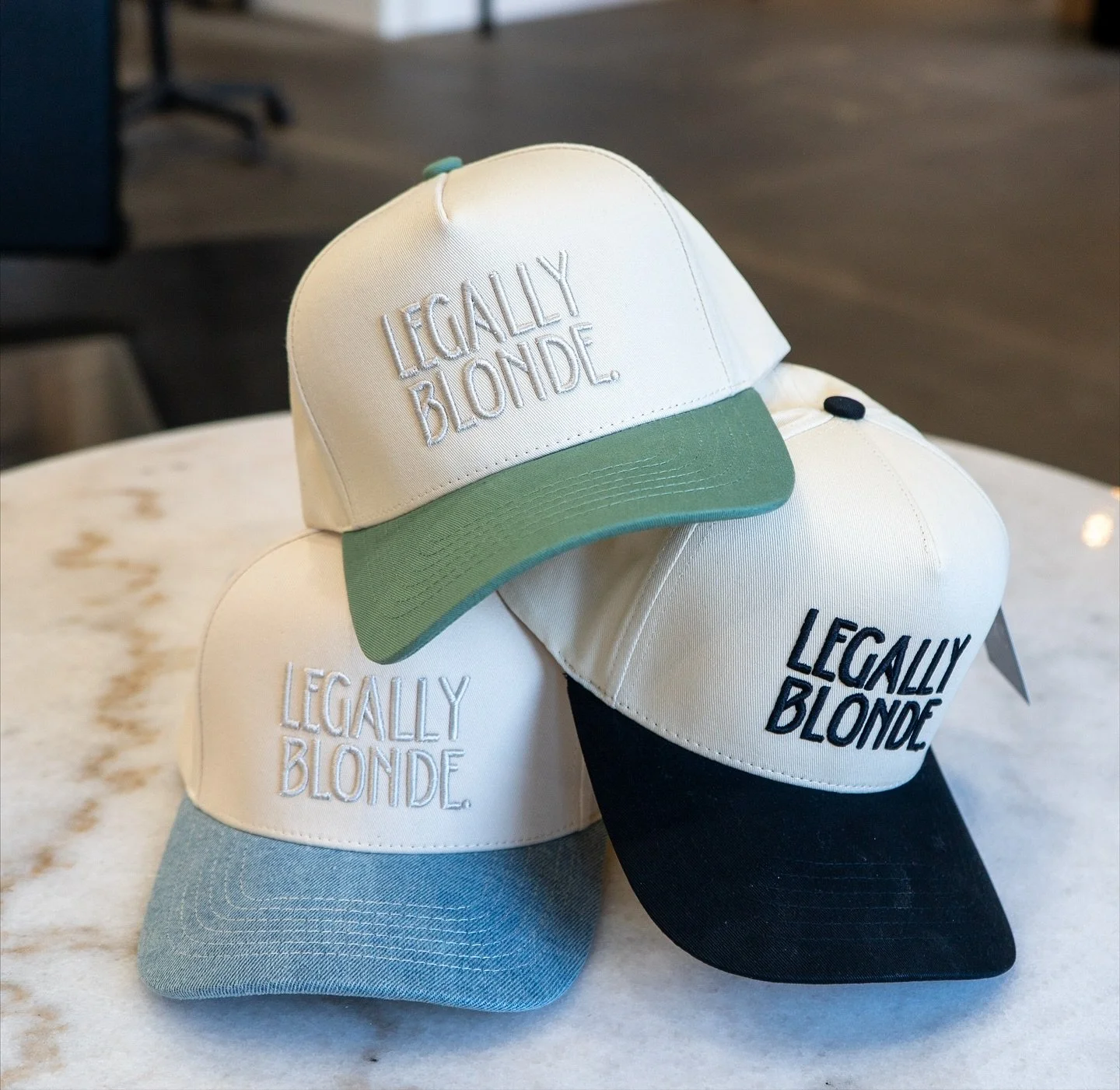 NEW MERCH DROP
Black denim &amp; green truckers just hit the site 🤍
✨ $34.99 check out our website to shop 
#utahsalon #salonmerch #truckerhats #utahhairstylist #blonde