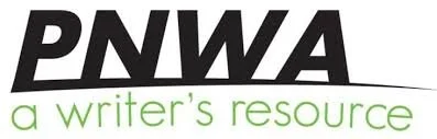 PNWA logo (black text reading "PNWA" over the lime green tagline, "a writer's resource")