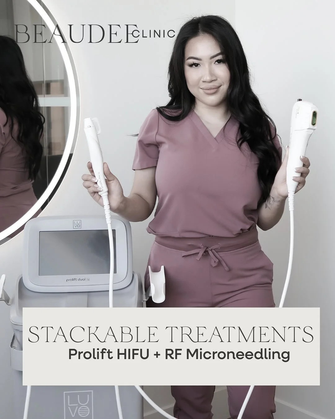 ✨ Why choose one when you can stack for better results? ✨&thinsp;&thinsp;
HIFU + RF Microneedling = the ultimate same-day duo.&thinsp;&thinsp;
&thinsp;&thinsp;
🔹 HIFU lifts + tightens at the deepest layers&thinsp;&thinsp;
🔹 RF Microneedling smooths