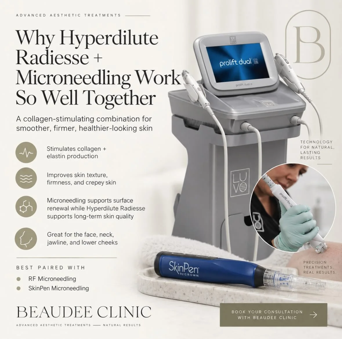 Collagen is the foundation of firm, smooth, healthy-looking skin ✨

That&rsquo;s exactly why Hyperdilute Radiesse + RF Microneedling or SkinPen Microneedling can work so well together. Instead of focusing only on adding volume, this combination is de