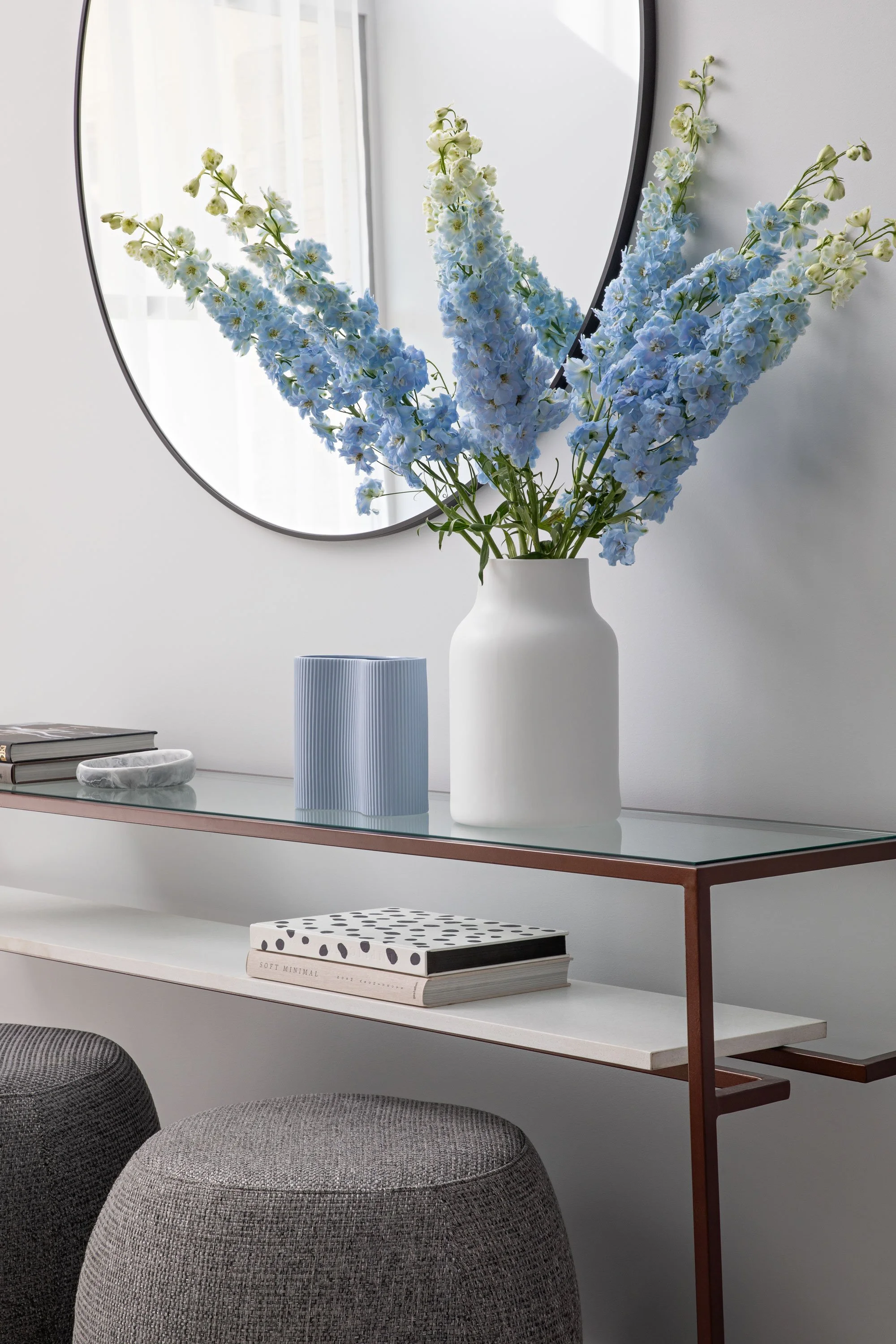 NSW South Coast Entrance side table mirror vase flowers