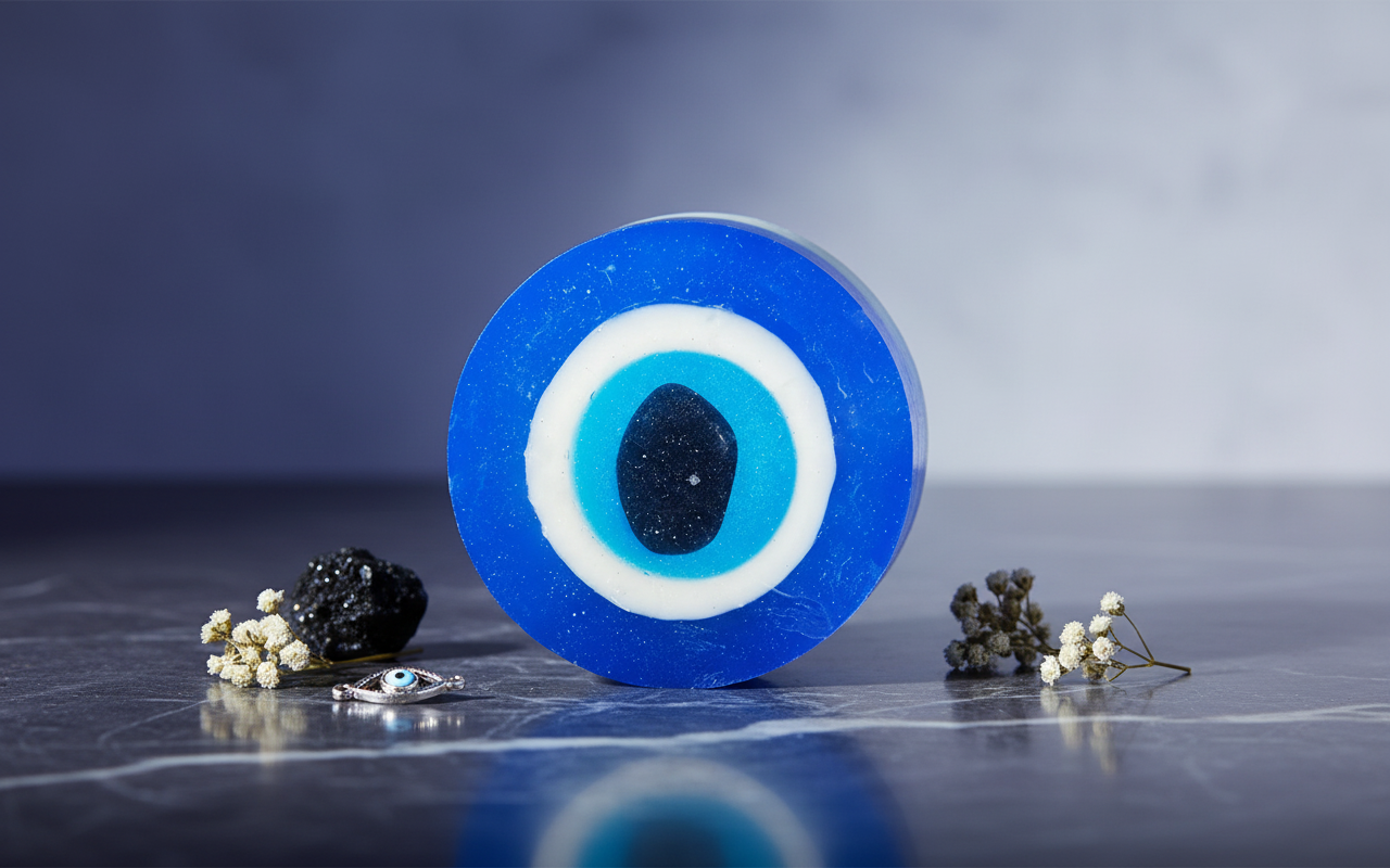 Evil Eye Crystal-Infused Soap – Black Tourmaline Protection