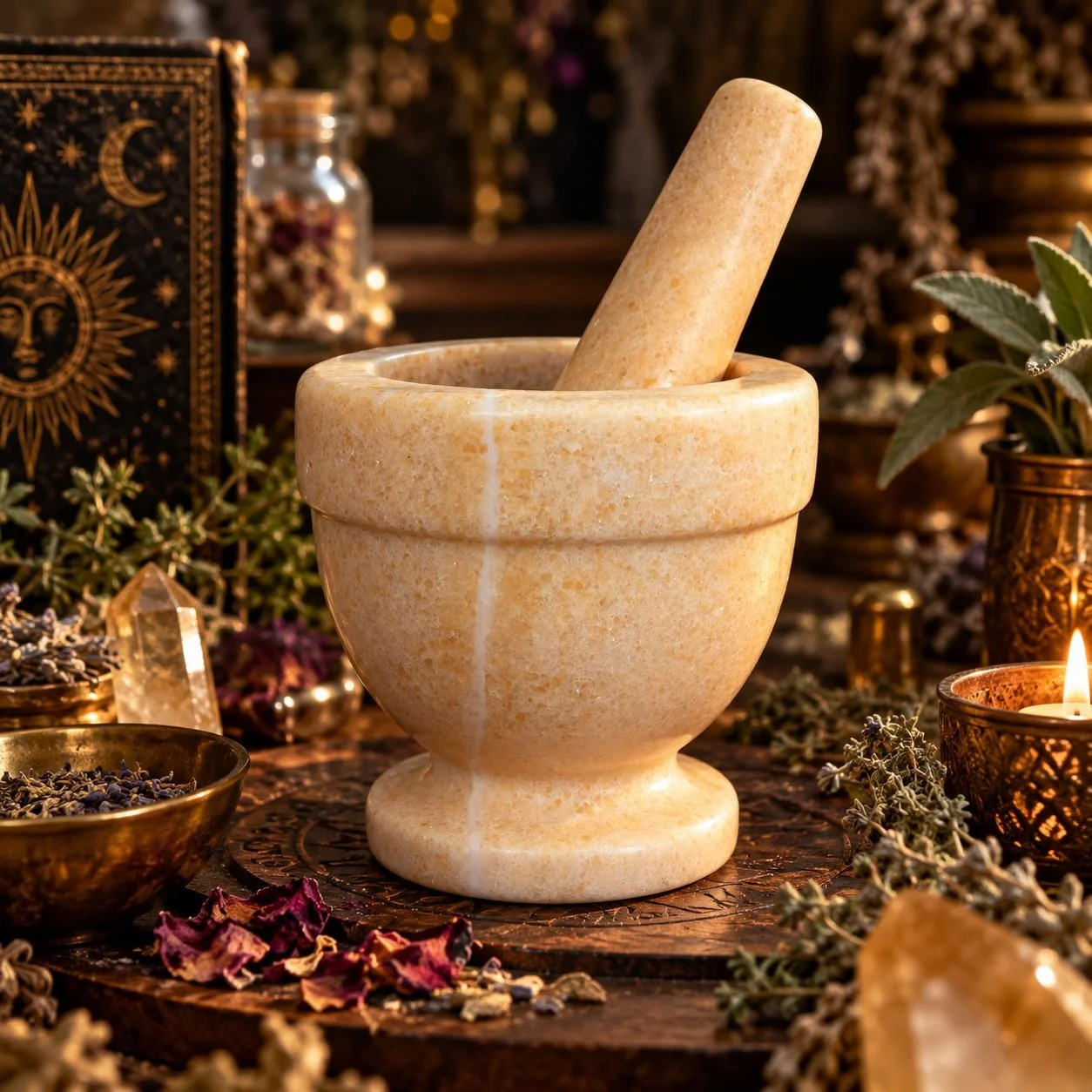 Sunset Jade Motar & Pestle