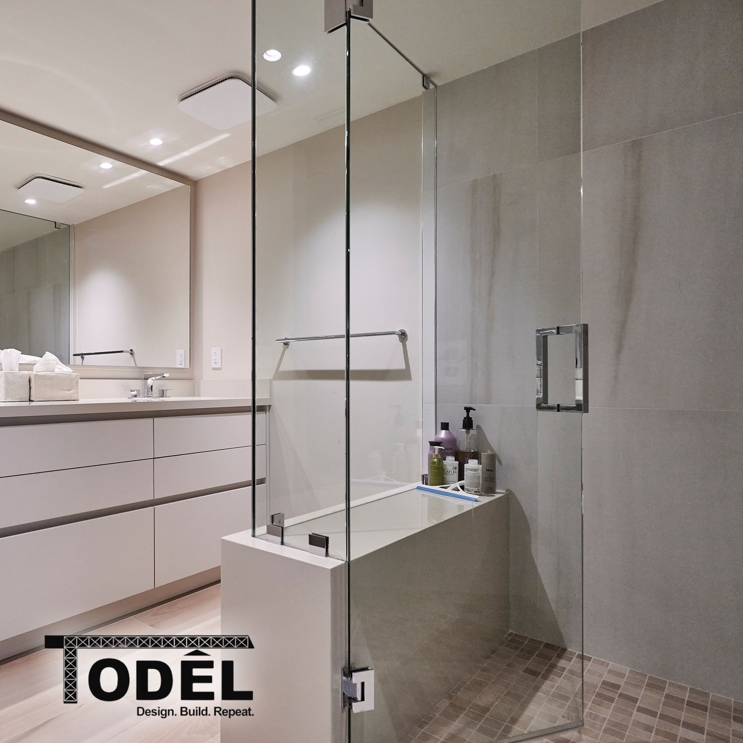 modern glass walk-in shower upgrades remodeling