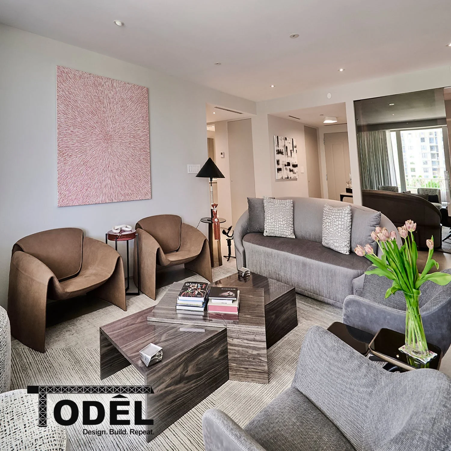 Modern living room remodeling with clean design and comfortable layout