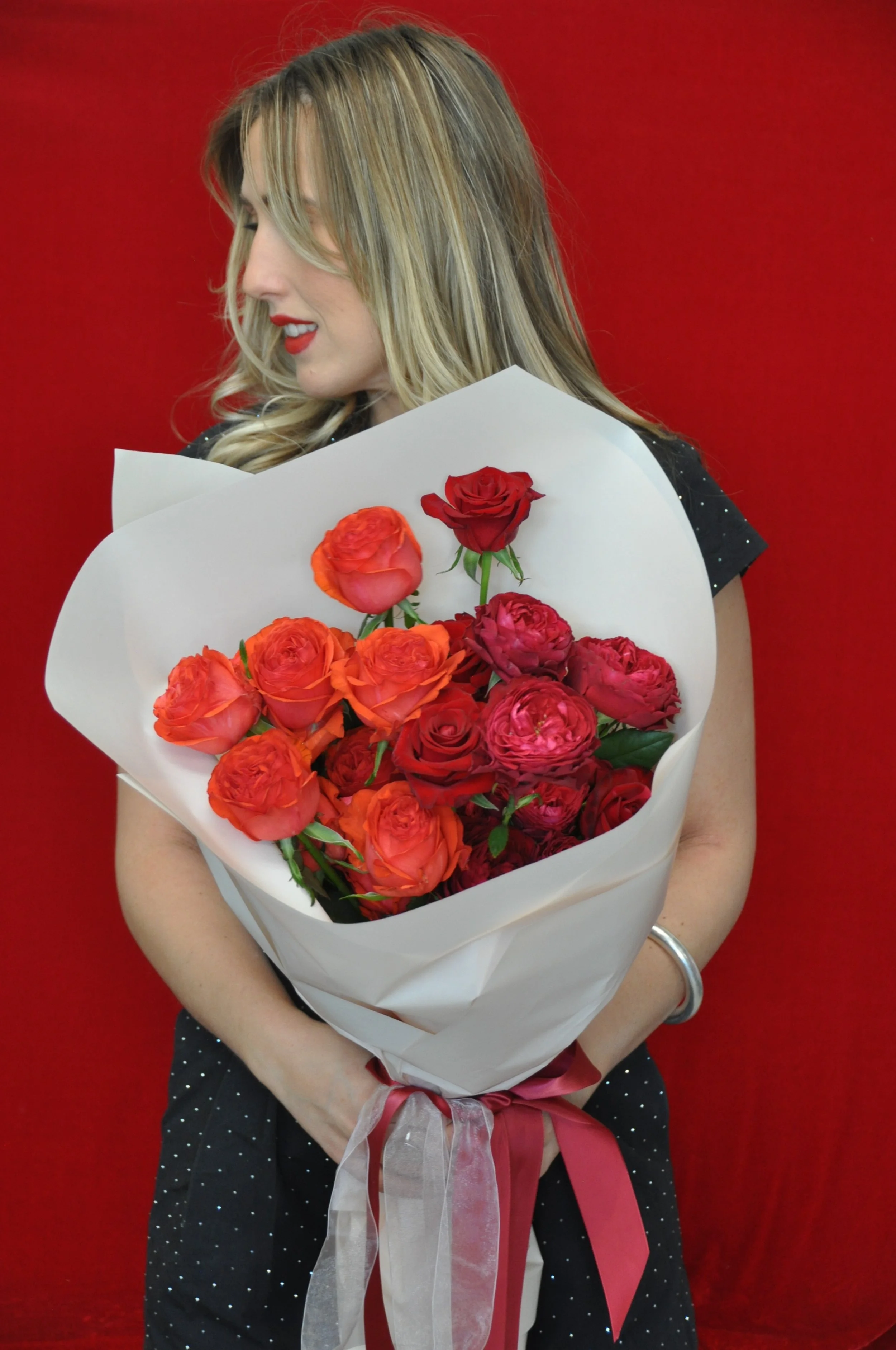 Valentine’s Two Dozen Roses Deluxe Bouquet