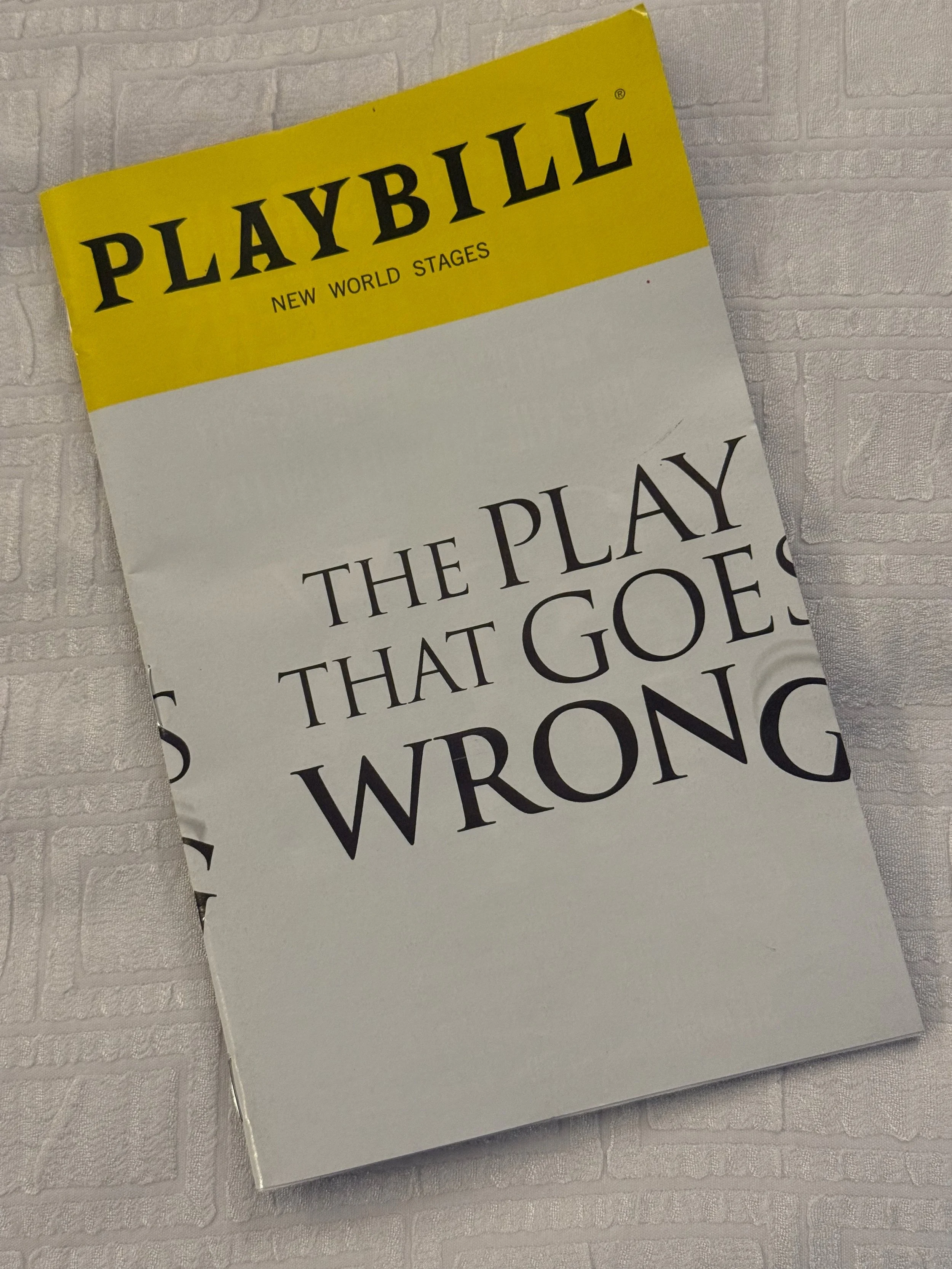 Playbill for The Play That Goes Wrong