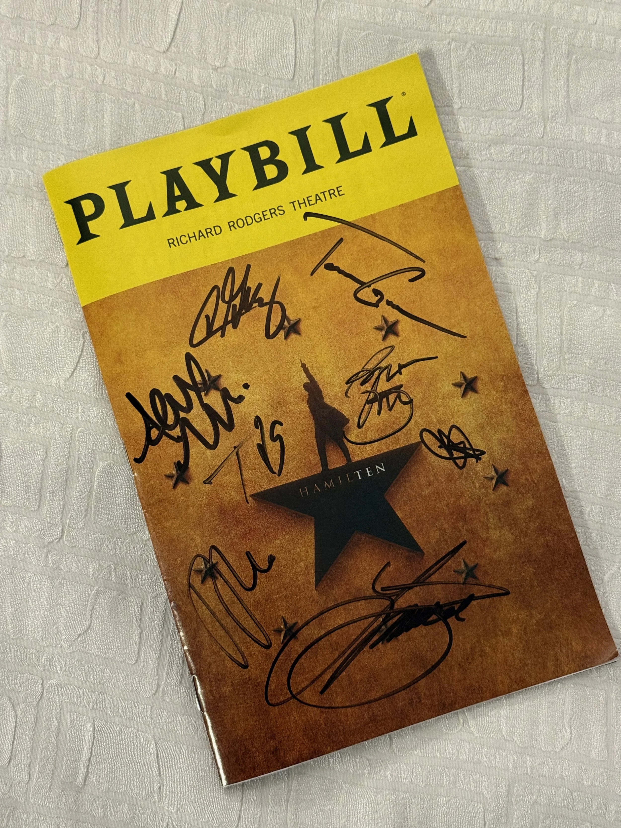 Playbill for Hamilton on Broadway
