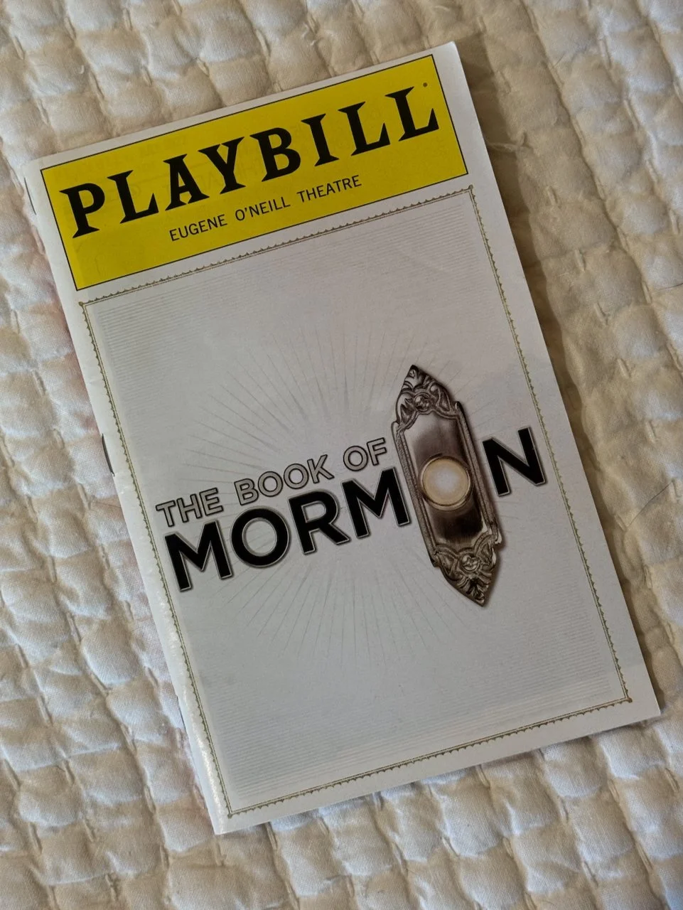 Playbill for The Book of Mormon on Broadway