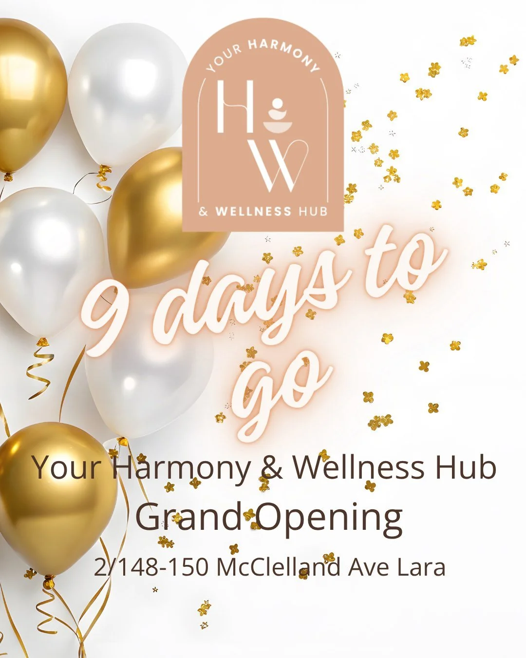 Only 9 days to go!
We&rsquo;re counting down to a day filled with community, movement, and mindfulness.
Come explore, meet the team, and enjoy treats from @dailyblend.lara  Daily Blend Lara and @love_nurture_nourish  Love, Nurture, Nourish.
www.yourh