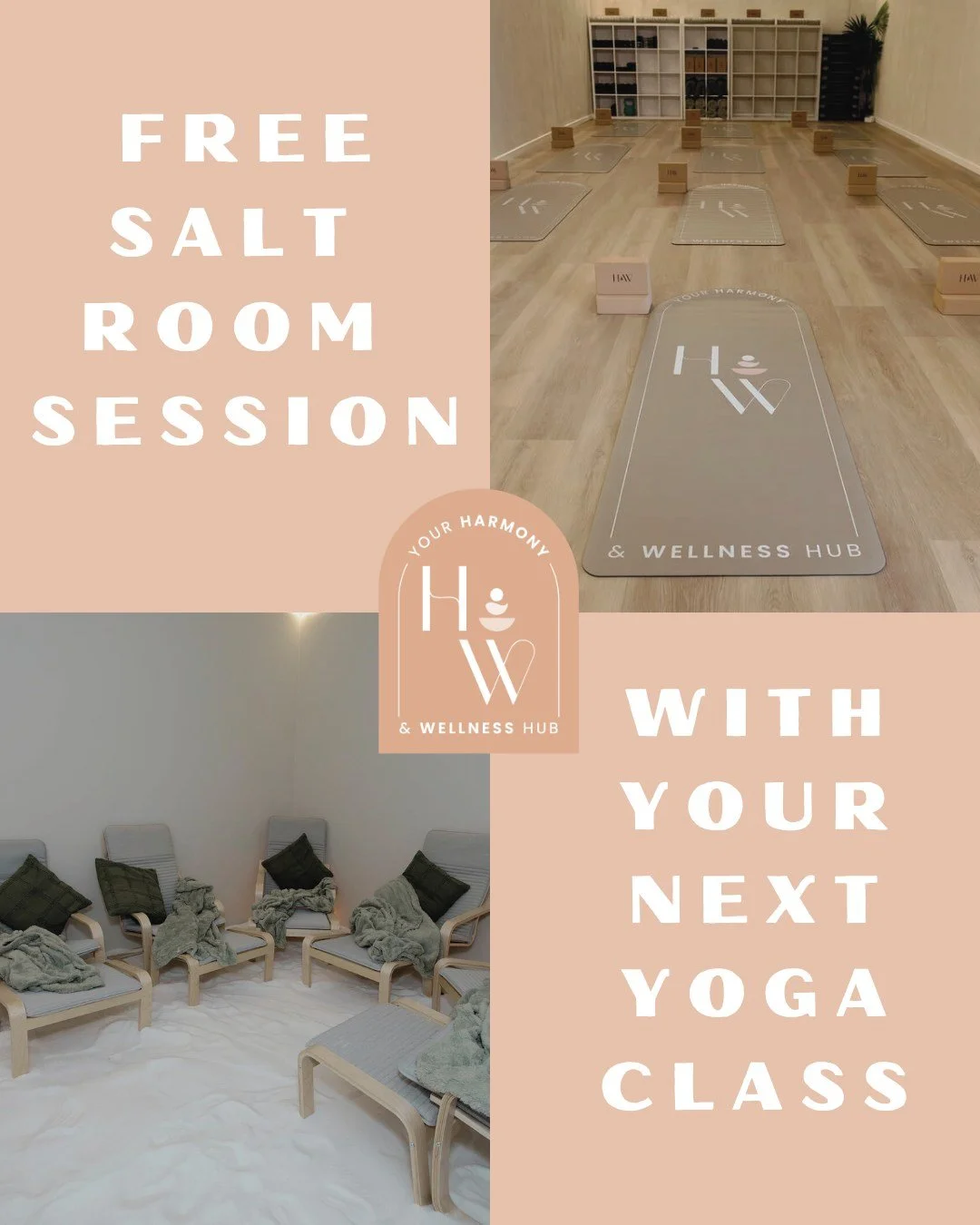✨ Special Offer Alert! ✨

Book your next Yoga class at Your Harmony &amp; Wellness Hub and receive a FREE Salt Room session either before or after your yoga practice! 🧘&zwj;♀️🧂

The perfect way to unwind, relax your mind, and recharge your body.
Sa