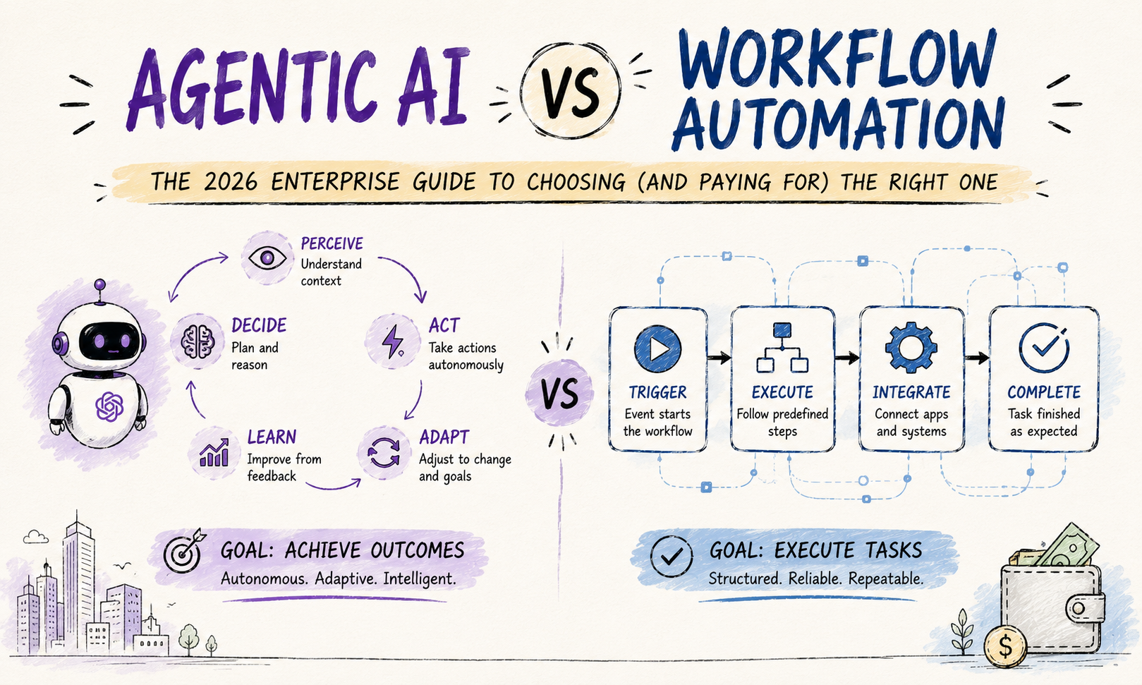 Agentic AI vs Workflow Automation: The 2026 Enterprise Guide to Choosing (and Paying for) the Right One