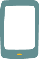 Blank white smartphone screen with a gray border and a small yellow button at the bottom