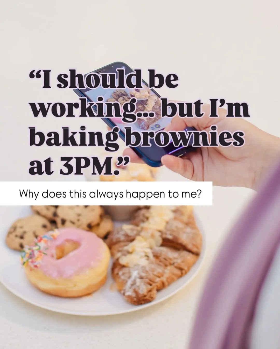 Ever found yourself elbow-deep in brownie batter when you&rsquo;re meant to be working?

It&rsquo;s not just procrastination, it&rsquo;s your nervous system craving control, comfort, and calm.

🧁Procrasti-baking makes so much sense when you look a l