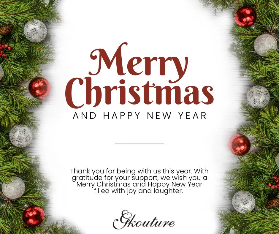A heartfelt thank you to all our clients and supporters 🤍! Thank you for choosing GK Couture this year.

Wishing you a Merry Christmas and a Happy New Year! See you in 2026 ✨

#GKCouture