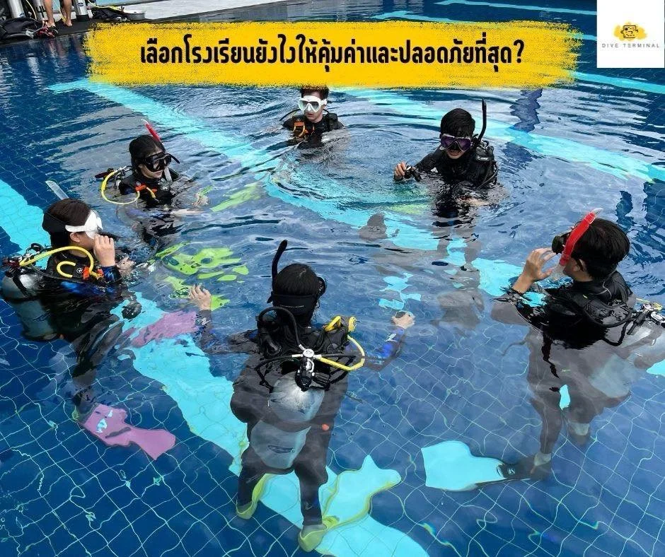 เปิดโลกใต้น้ำครั้งแรก... เลือกโรงเรียนยังไงให้คุ้มค่าและปลอดภัยที่สุด? 🤿

😀5 ข้อควรรู้ก่อนตัดสินใจ
1. ประสบการณ์ของครูฝึก: "หัวใจสำคัญยิ่งกว่าตัวเลข" 👨&zwj;🏫
หลายคนกังวลเรื่องอัตราส่วนนักเรียนต่อครู (Ratio) ซึ่งสำคัญครับ... แต่สิ่งที่สำ