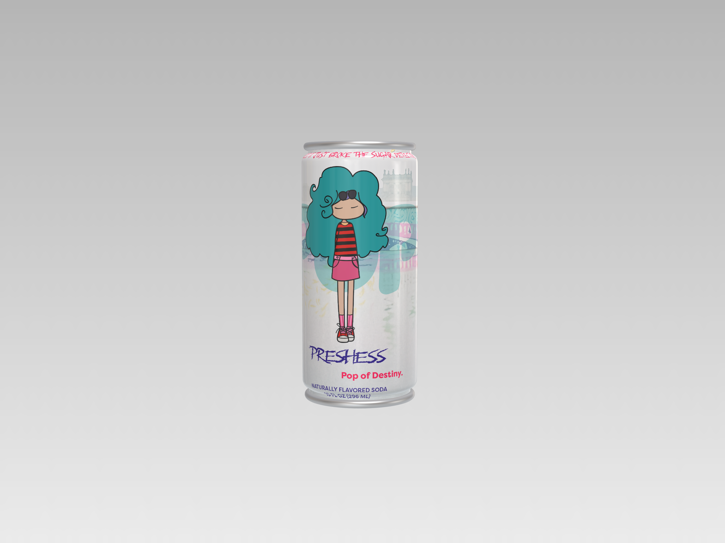 Vandal Pops™ Preshess Pop of Destiny soda can – cotton candy, blueberry, vanilla flavor