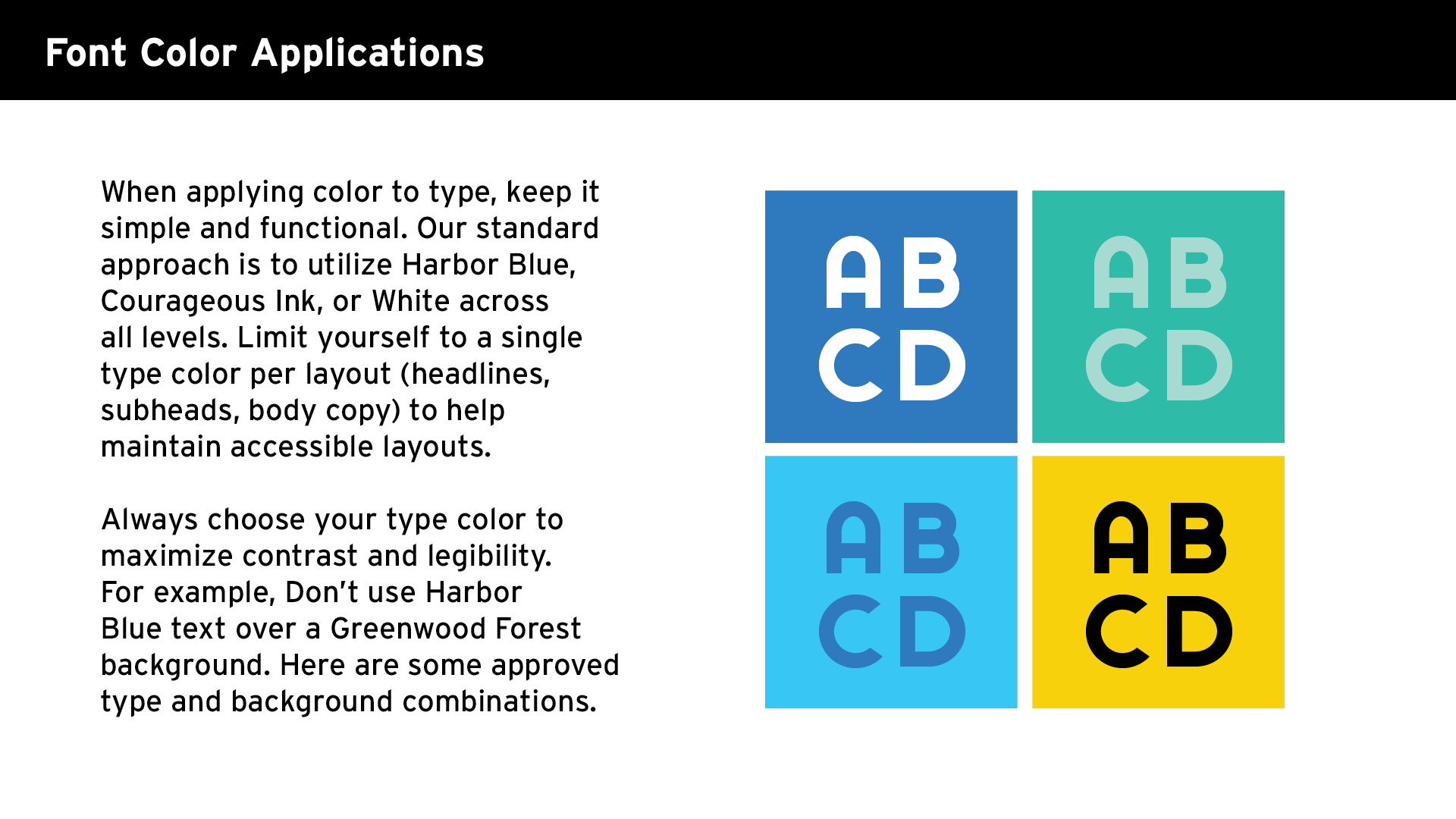 Font color applications