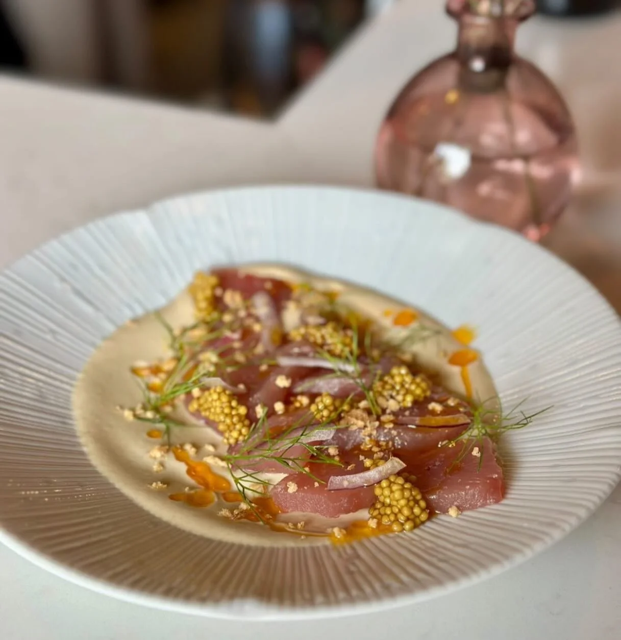 Tombo Tuna Crudo
-Coconut, Fennel and lime