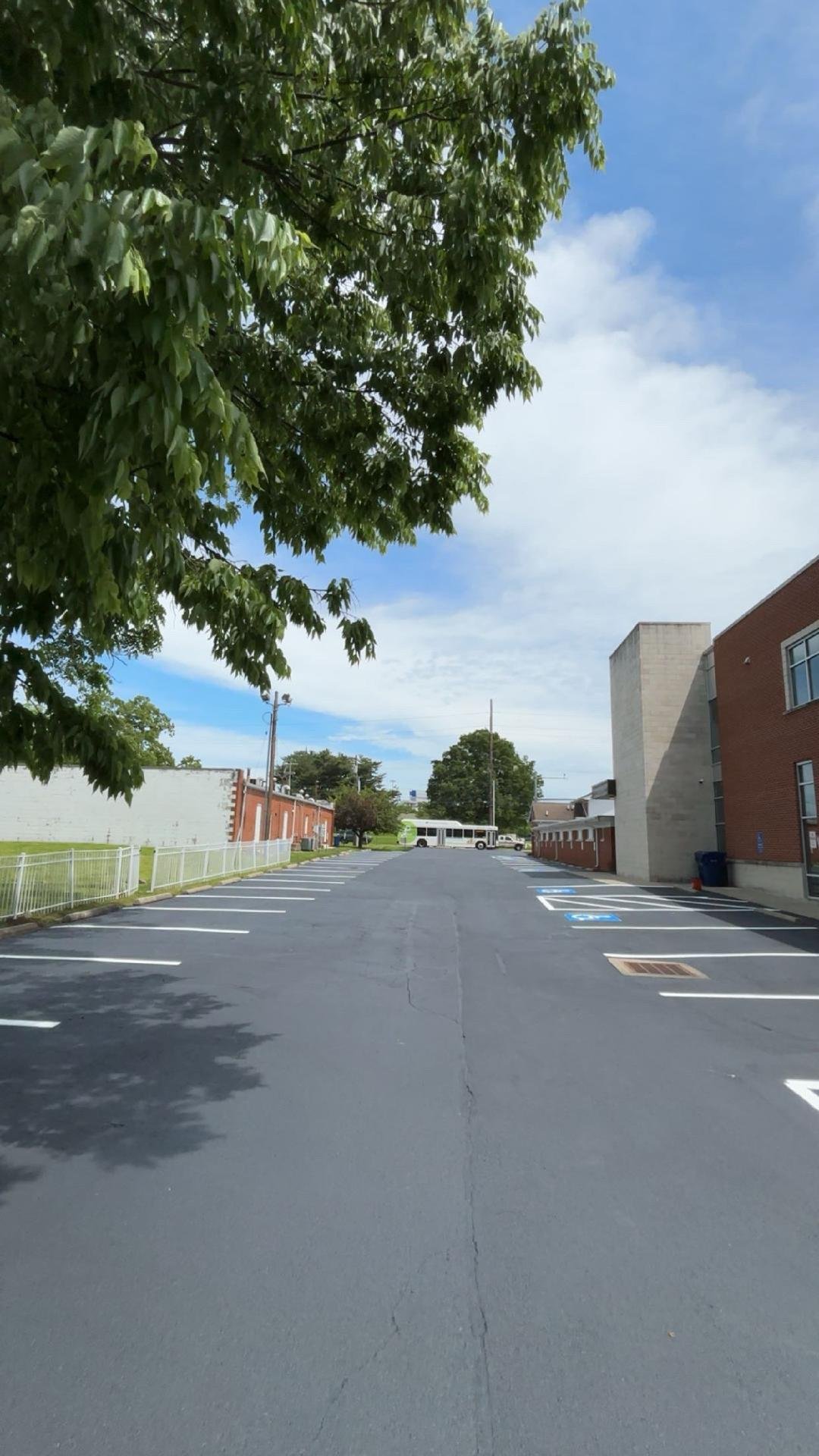 Church parking lot with finished selacoat and line strping