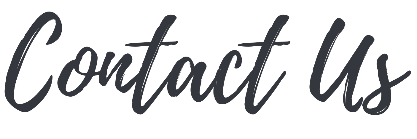 Contact Us message written in black cursive text