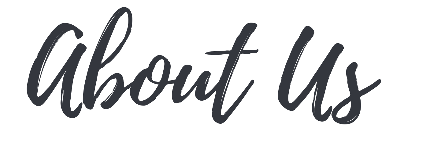 Illustration of the text 'About Us' in cursive font.