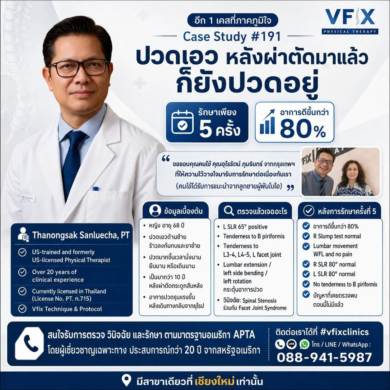 ปวดเอวร้าวลงขาหลังผ่าตัดกระดูกสันหลัง? รักษาแบบ Non-invasive ด้วยวิธี Nerve De Trapment โดย VFIX PHYSICAL THERAPY CLINIC