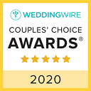 WeddingWire Couples' Choice Awards 2020 badge with five stars