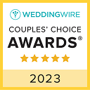 WeddingWire Couples' Choice Awards 2023 badge with five gold stars