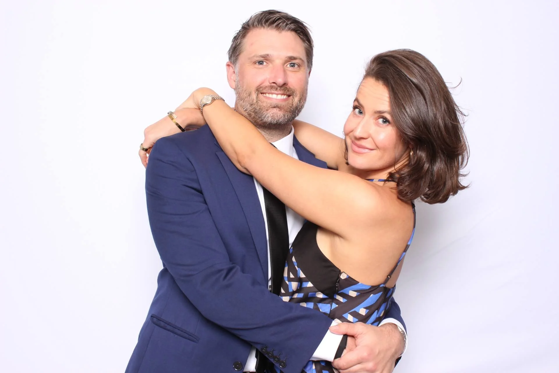 studio-quality print of a couple hugging