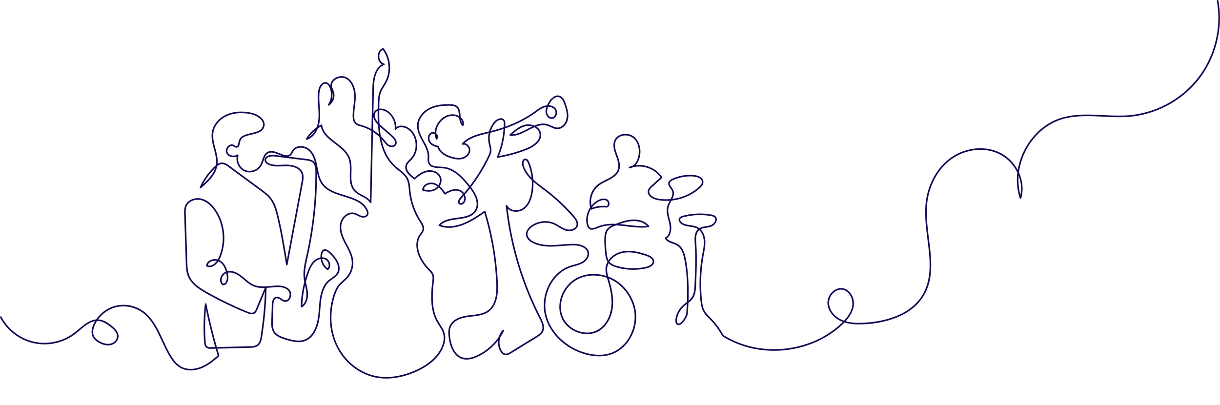 A continuous, curly, dark line drawing spelling out the word "LOVE" on a black background.