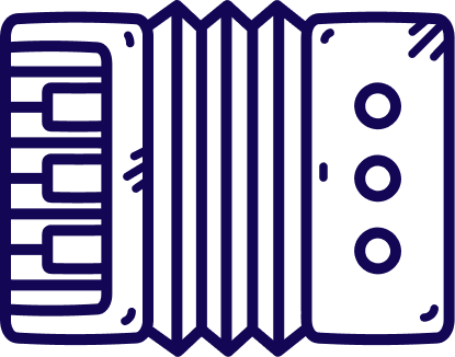Outline of an accordion instrument.