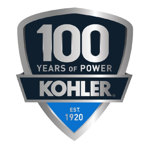 Shield-shaped logo for Kohler celebrating 100 years of power since 1920.