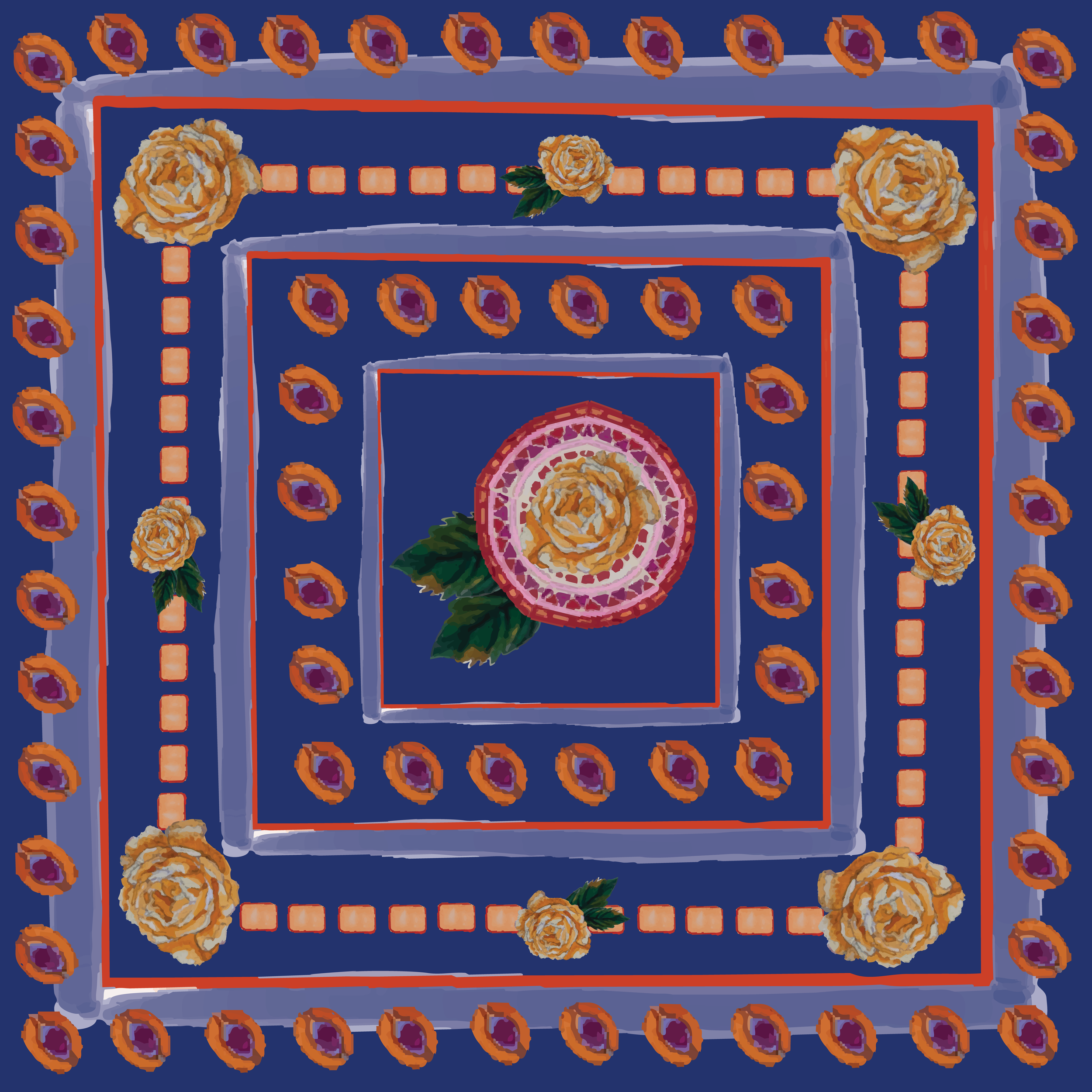 Midnight Stars Silk Scarf