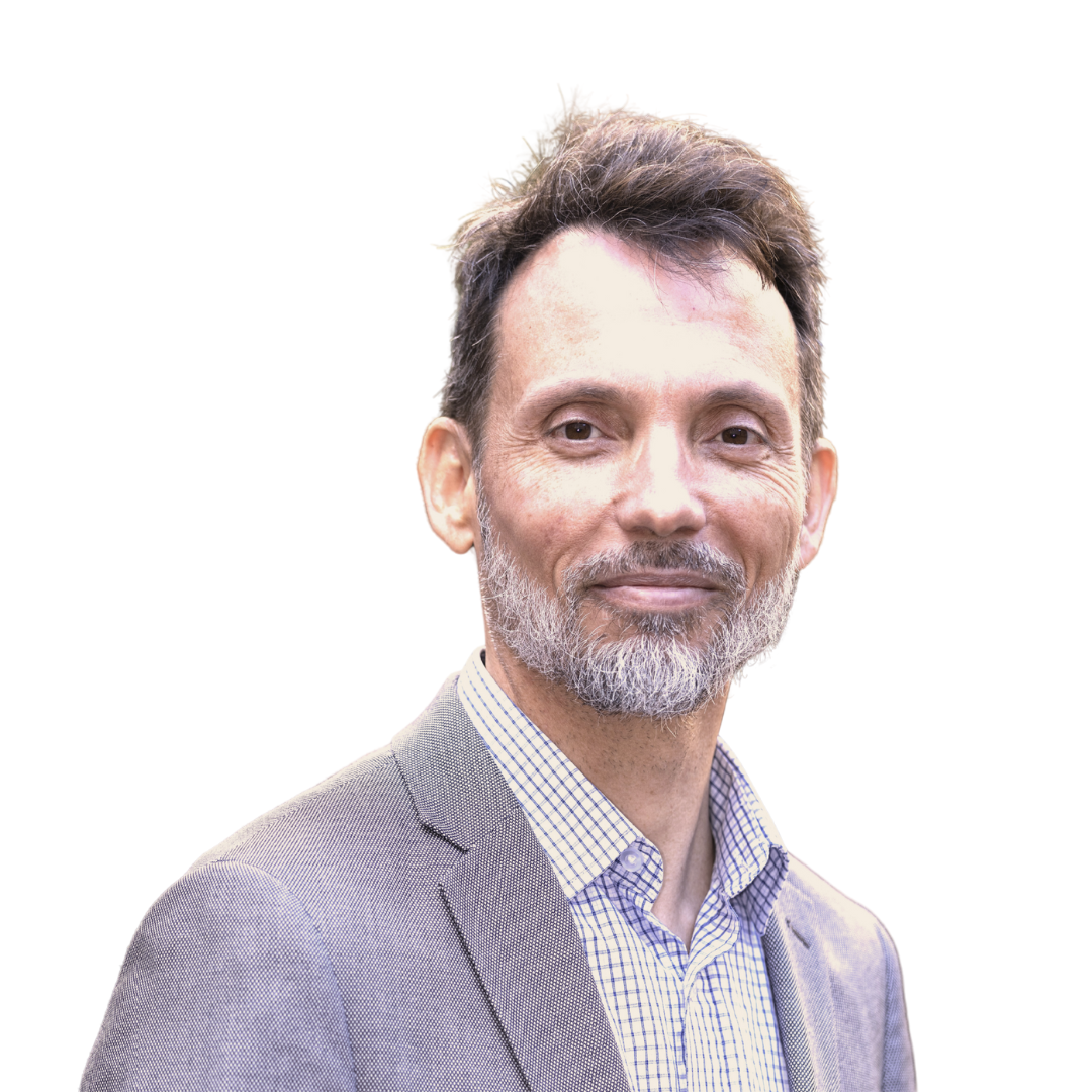 Headshot of a Jose H. Orallo with dark hair and a beard, wearing a gray suit and a checkered shirt, smiling against a plain white background.