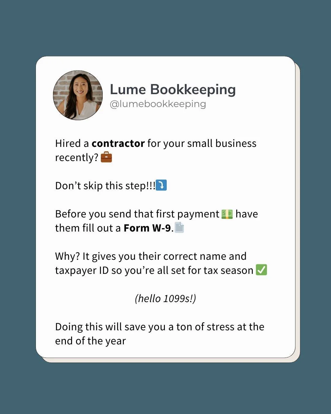 Hired a contractor for your small business recently?

Don&rsquo;t skip this step!

Have any questions? Drop them below 🙂