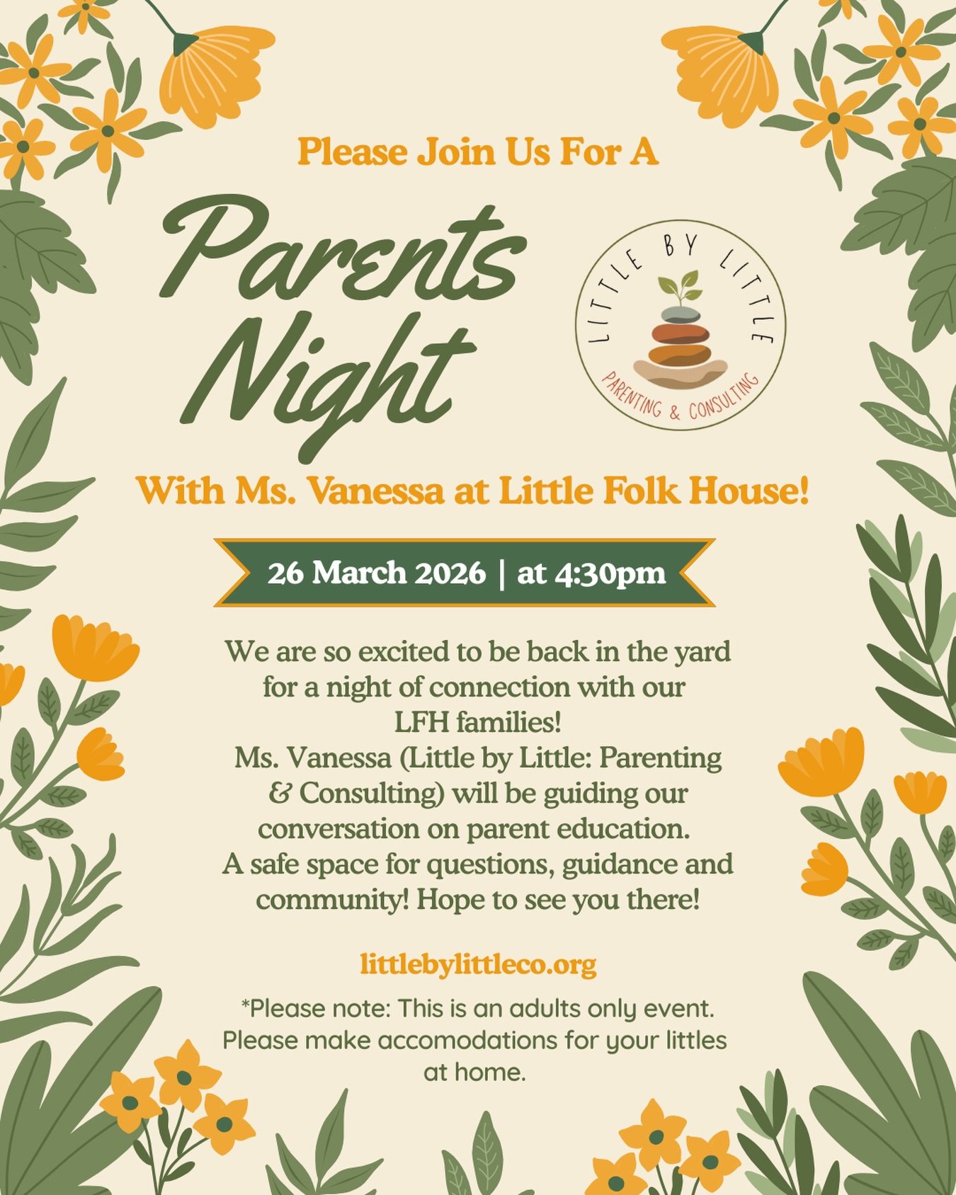 So happy to be connecting with parents and caregivers this week at @littlefolkhouse 🌻

Many of us are trying to parent in ways we were never parented.

As a community, we&rsquo;ll be exploring Big Feelings, Steady Adults: Supporting Emotional Develo