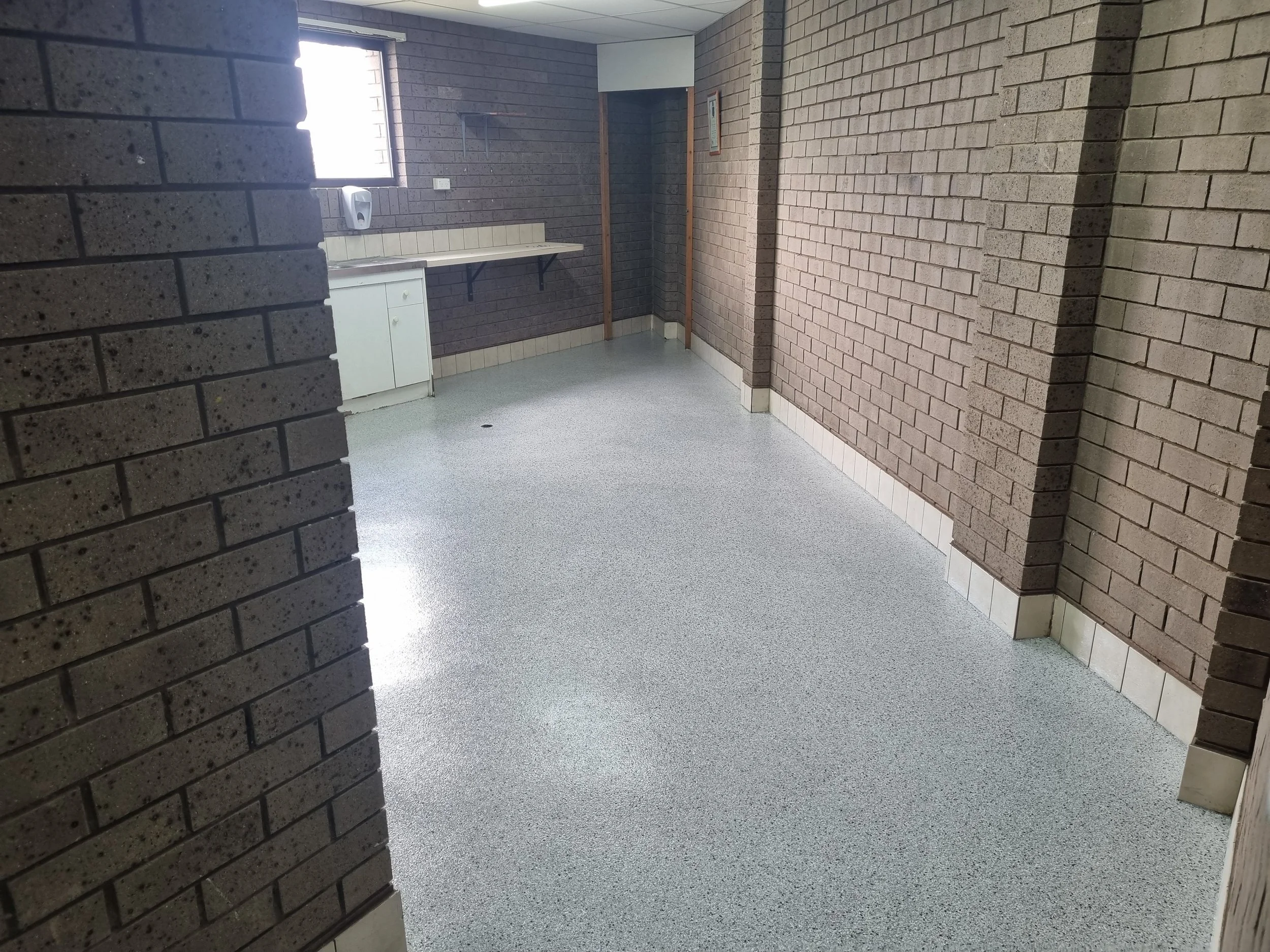 Commercial flooring upgrade with epoxy coating