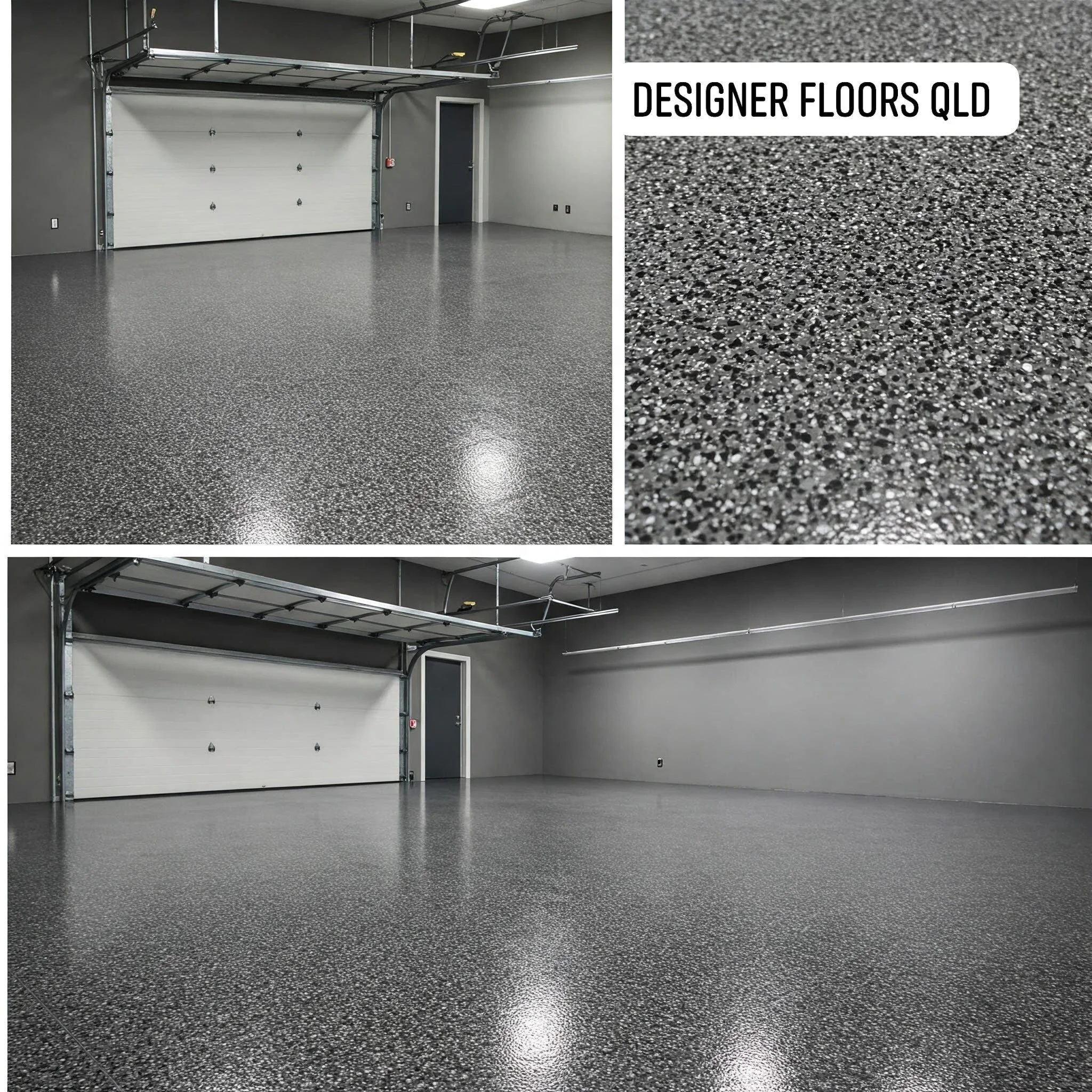 Decorative flake flooring with durable finish