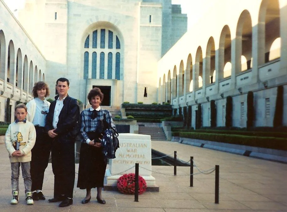 Christopher, Jenny, Paul, Mum - War Memorial 1994.jpg