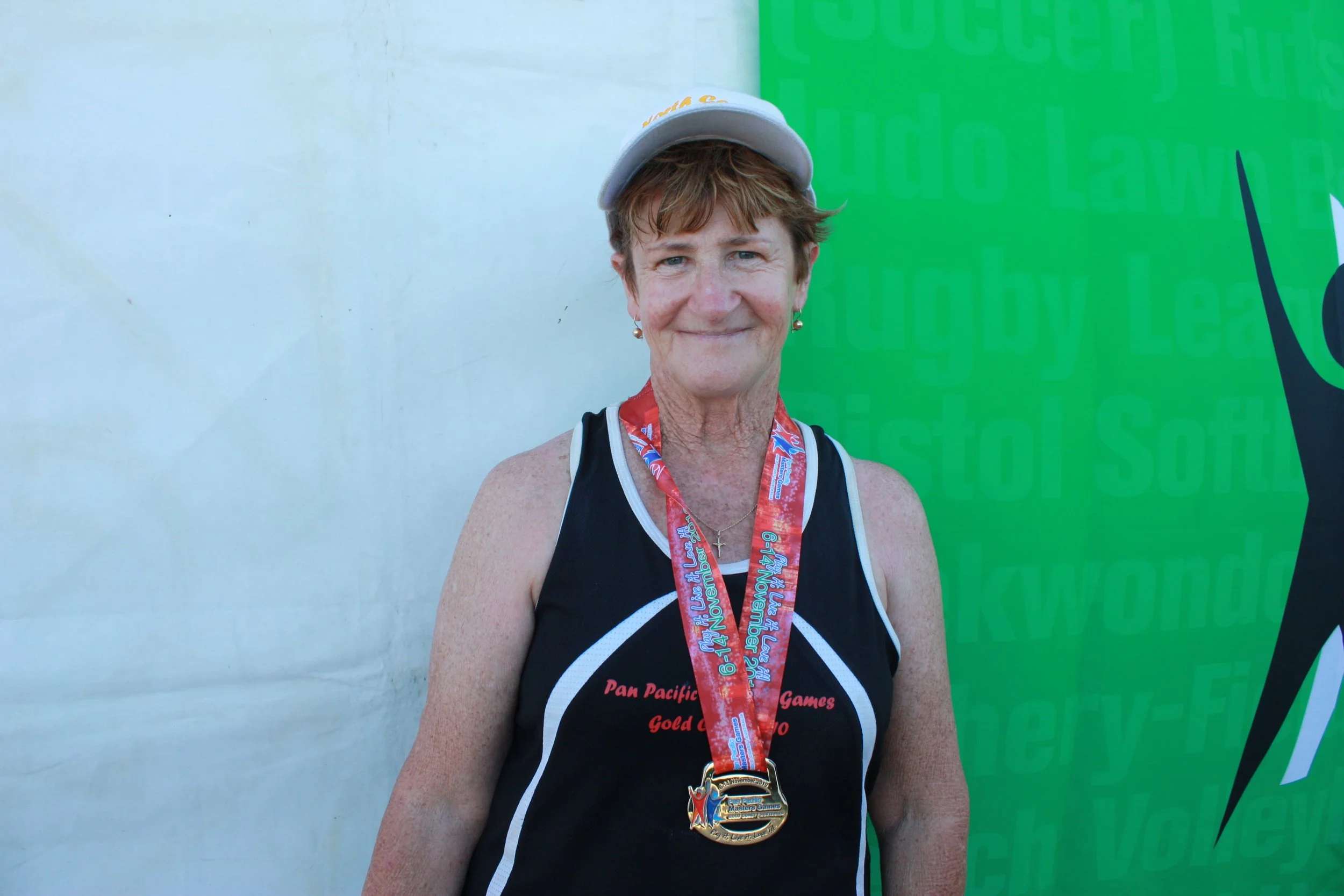Mum & her medal - Dragon Boat 13 Nov 2010.jpg