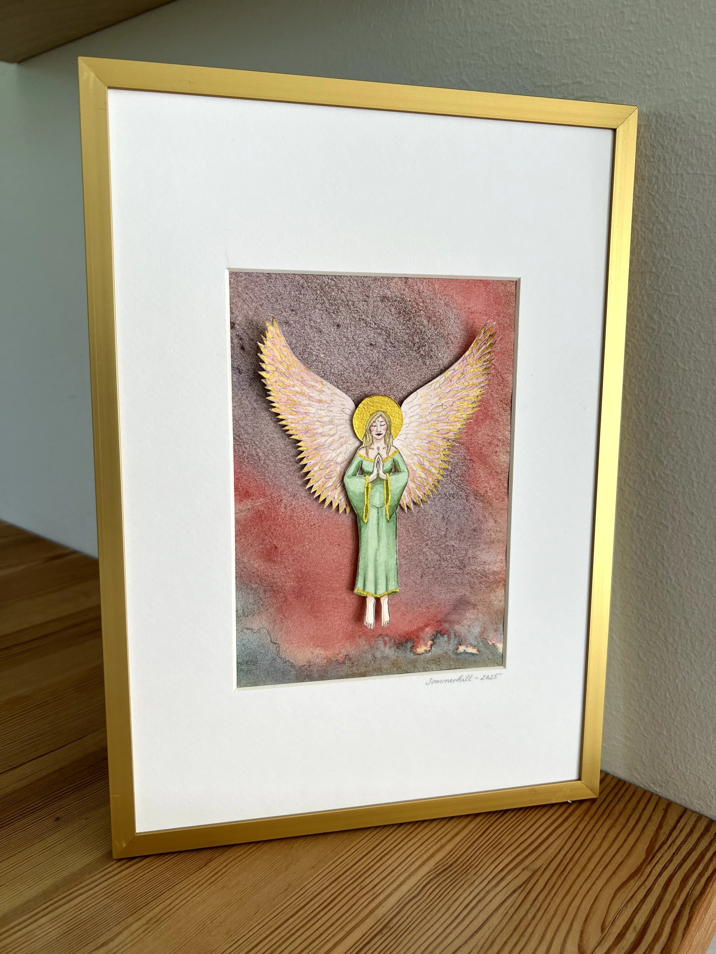 TIL SALG / Grøn, 21,5 x 31,5 cm. / 1.500 kr.