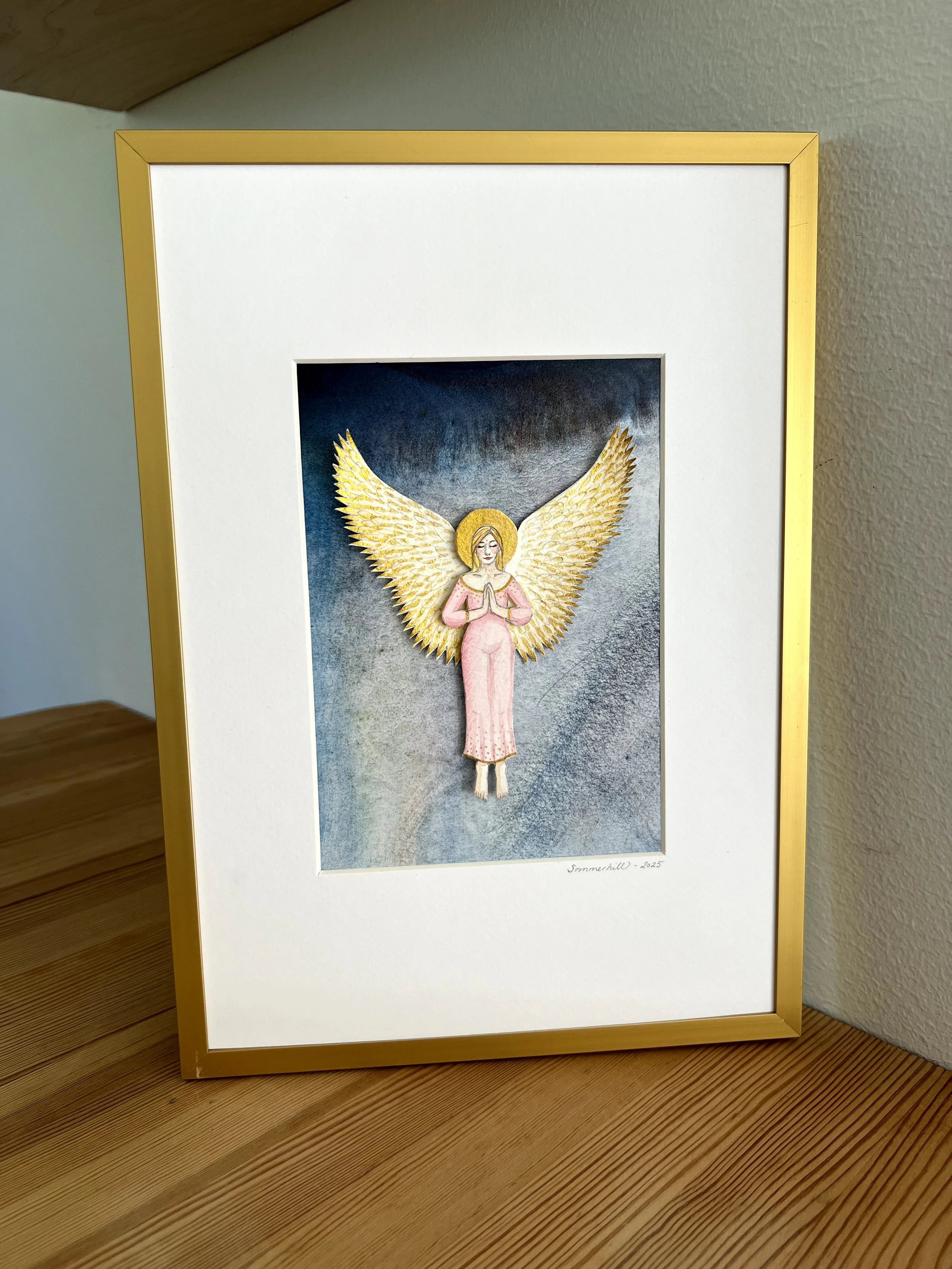 TIL SALG / Rosa, 21,5 x 31,5 cm. / 1.500 kr.