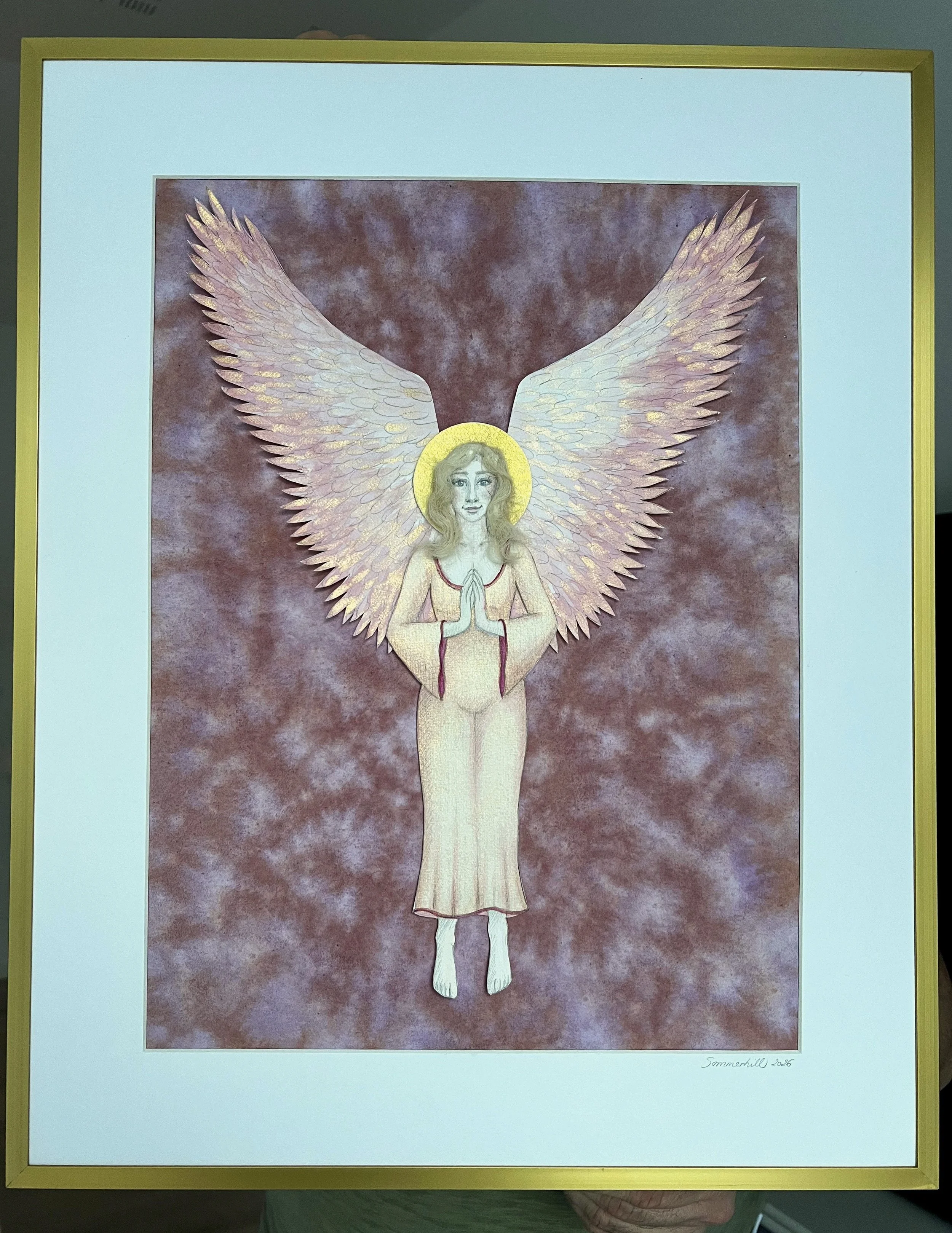 TIL SALG / Lyserød, 40 x 50 cm. / 3.200 kr.