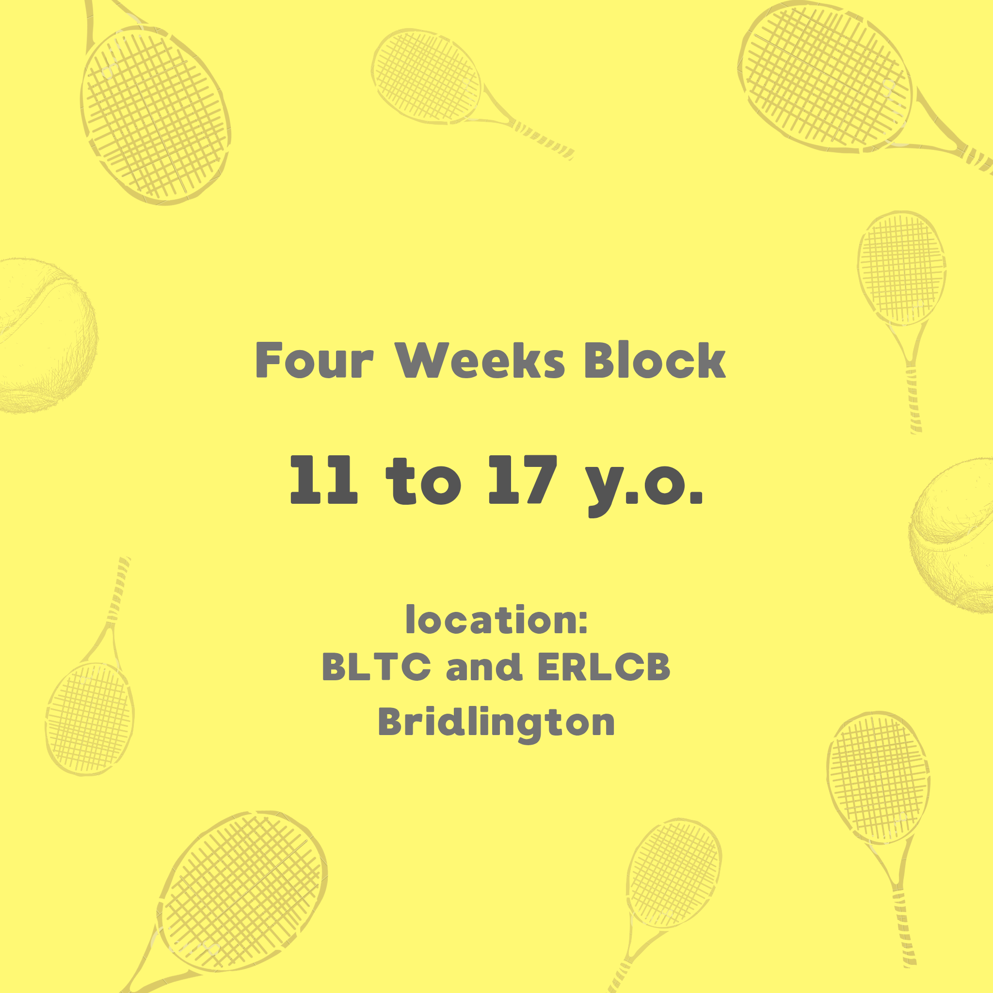 Four Weeks Block (age 11-17) Pass