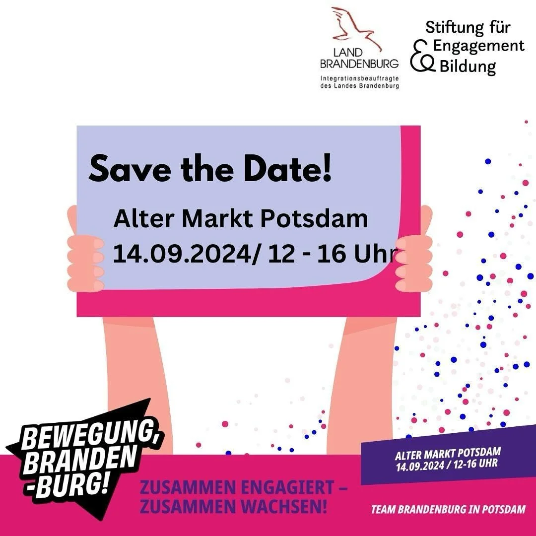 Nach diesem wundersch&ouml;nen Auftakt der Dachkampagne #bewegungbrandenburg in Form eines Flashmobs am 09.07.24 vor dem Brandenburger Tor in Potsdam m&ouml;chten wir euch zu unserer Abschlussveranstaltung am 14.09.24 auf dem Alten Markt in Potsdam e
